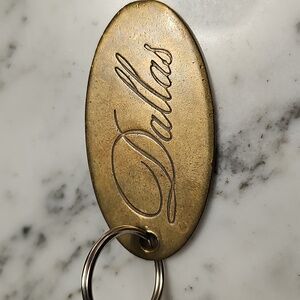"DALLAS" Vintage Brass Keychain